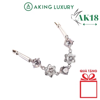 Vòng tay bạc AKING LUXURY AK18 cao cấp, lắc tay nữ hình ngôi sao mang đến sự trẻ trung