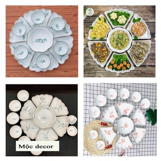 Set bát đĩa, bộ đồ ăn bát tràng bộ mặt trời 7 món 15 món