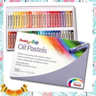 [ SIÊU RẺ ] Sáp dầu Pentel 50 màu  ⚡𝗖𝗛𝗜́𝗡𝗛 𝗛𝗔̃𝗡𝗚⚡  PHN50 hàng cao cấp