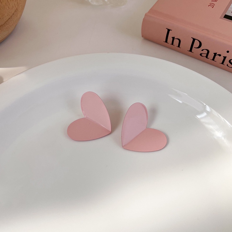 Bông Tai Hình Học Màu Hồng Phong Cách Hàn Quốc Thời Trang Sang Trọng Cho Nữ