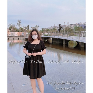 Đầm Babydoll Tay Bồng Nhún Lưng Đính Ngọc BigSize [Hình Thật Chính Chủ]
