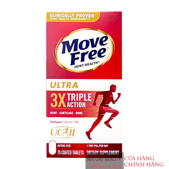 [ 75 viên ] Viên Uống Bổ Khớp Move Free Ultra Triple Action with Type II Collagen Boron & HA 75 viên