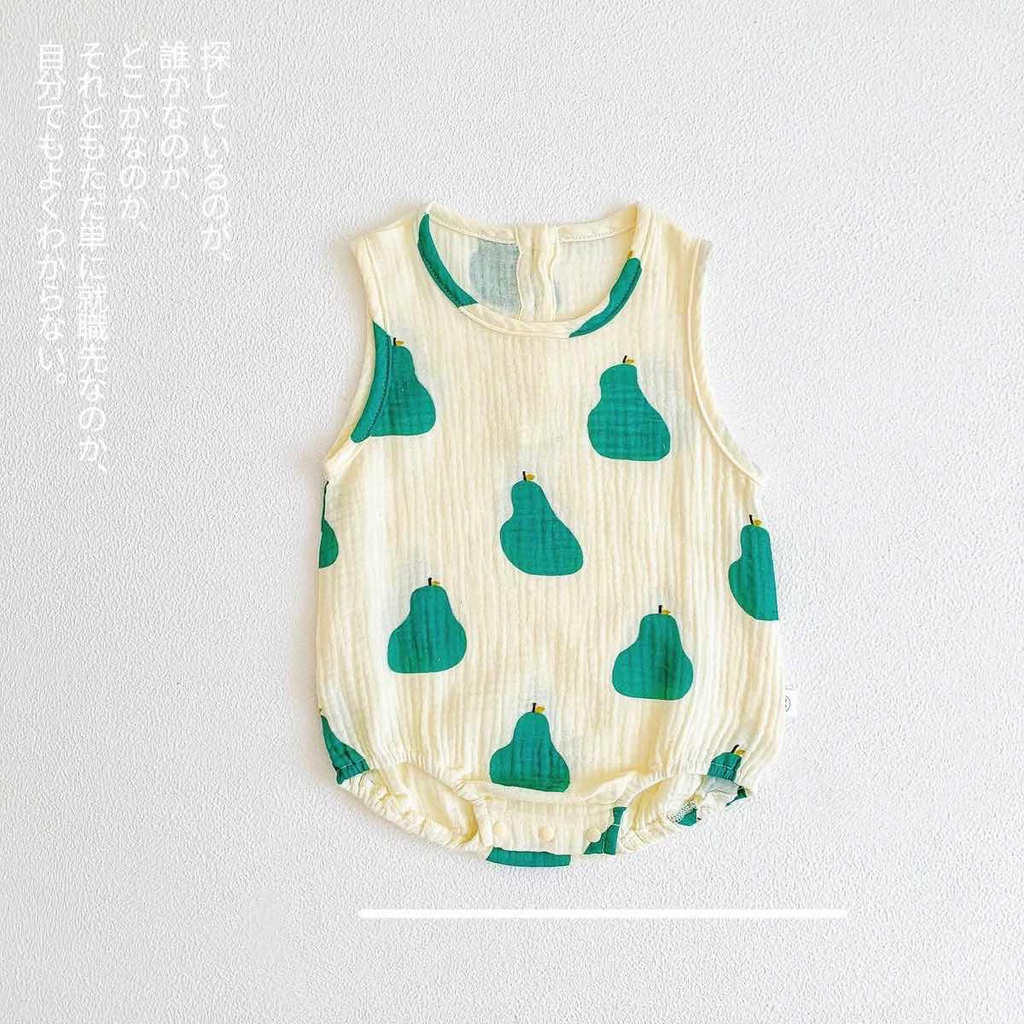 Bộ Áo Liền Quần Sát Nách Vải Cotton Kiểu Bắc Âu Dễ Thương Cho Bé Sơ Sinh Từ 0-2 Tuổi