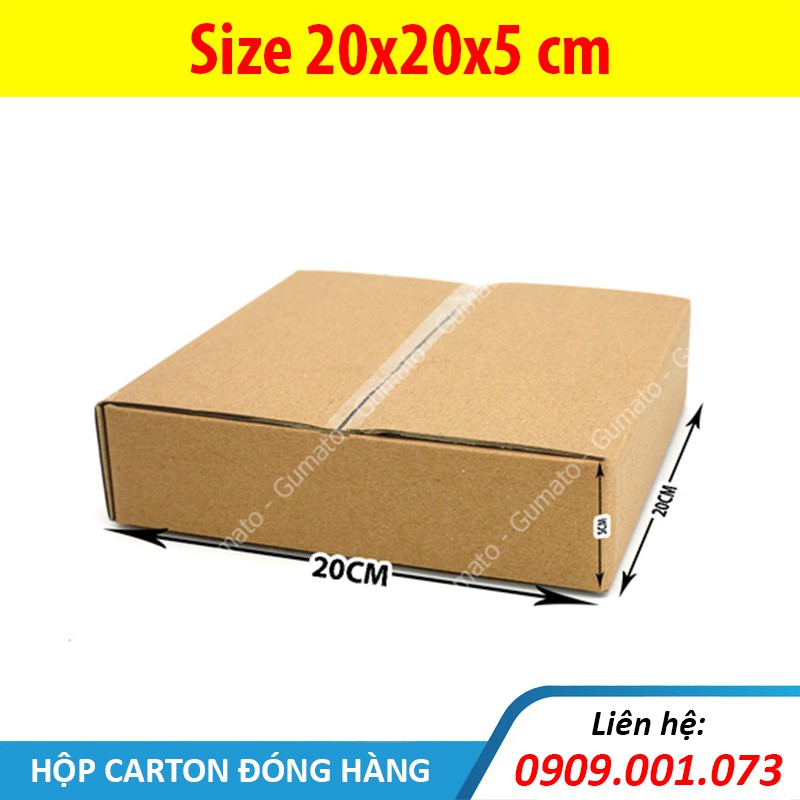 Hộp giấy P47 size 20x20x5 cm, thùng carton gói hàng Everest