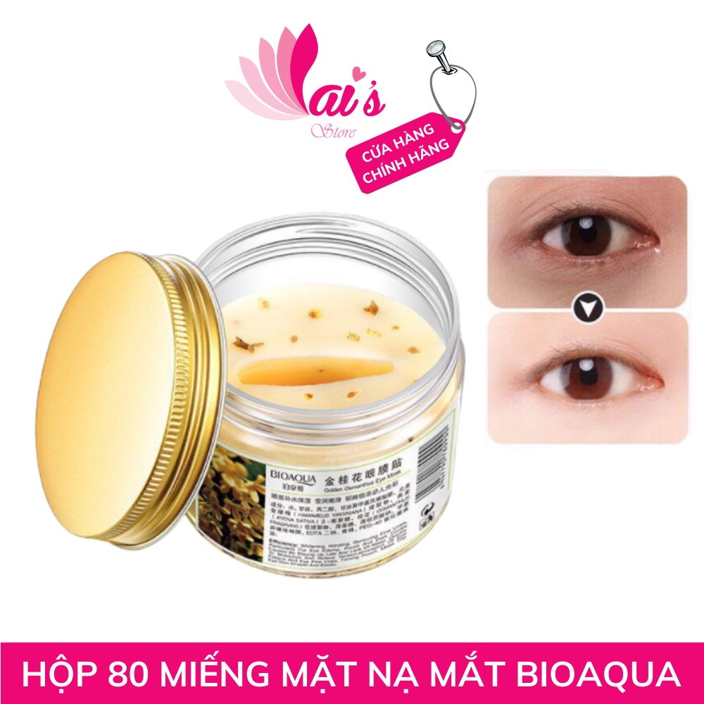 Hộp 80 Miếng Mặt Nạ Mắt Hoa Quế Hồi Bioaqua Golden Osmanthus Eye Mask Dưỡng Ẩm, Xóa Nếp Nhăn Vùng Mắt Và Thâm Quầng Mắt