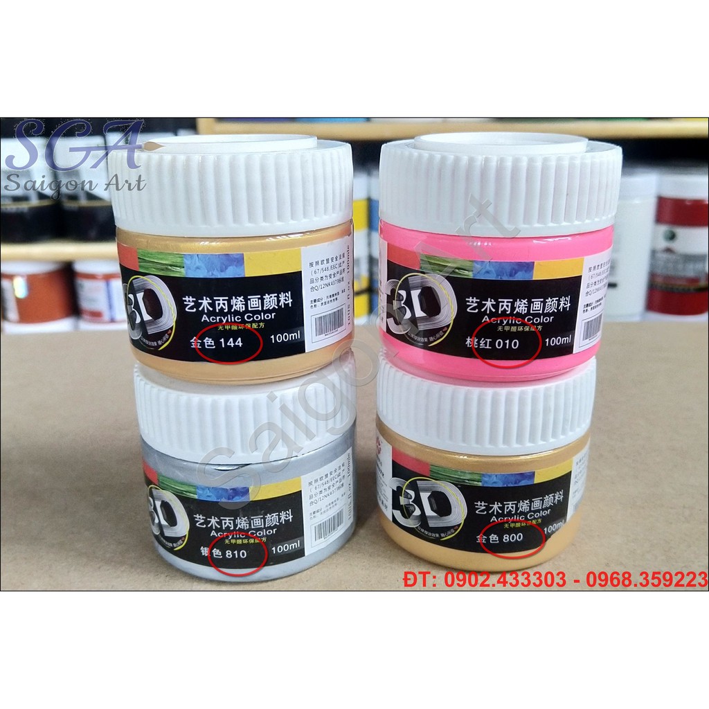 Màu Acrylic Chinjoo-Fanggu 3D 100ml loại THƯỜNG