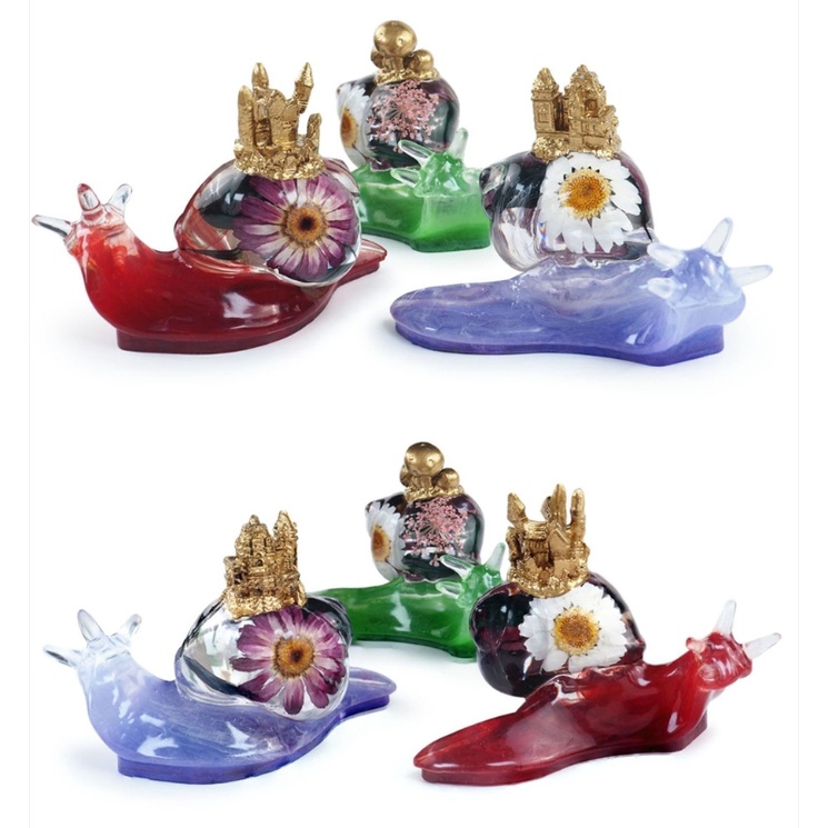 Sa Khuôn Silicon Làm Móc Khóa Hình Ốc Sên / Nấm / Lâu Đài Có Lỗ Tre