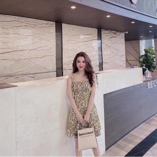 BÁN SỈ VÁY HOA NHÍ 2 DÂY BẢN NHỎ