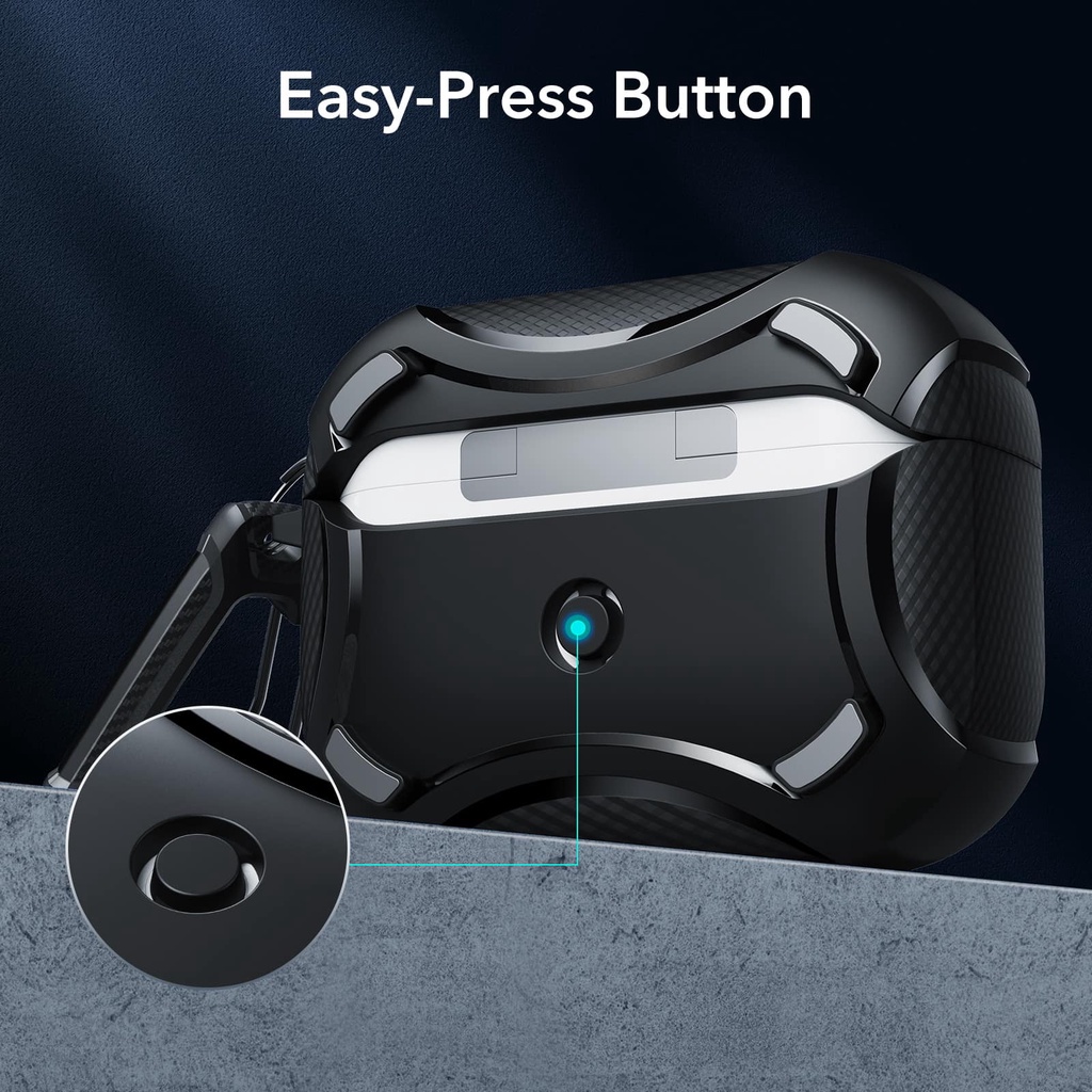 Esr Vỏ Bảo Vệ Hộp Sạc Tai Nghe AirPods Pro MagSafe-Ready Có Nắp Nam Châm Chống Rơi Mạnh Mẽ Màu Đen