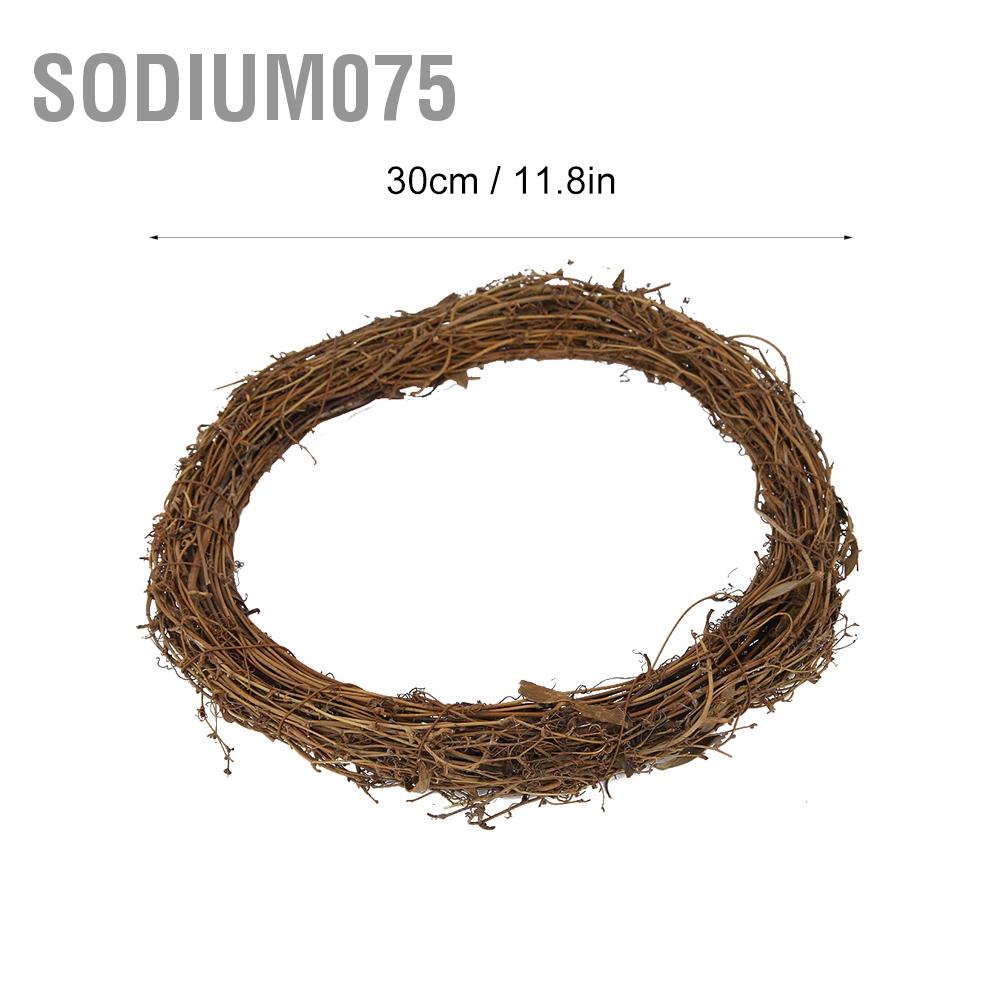Sodium075 DIY Home Garden Decoration 30cm/11.8in Rattan Wreath Wedding Party Vine Hanging