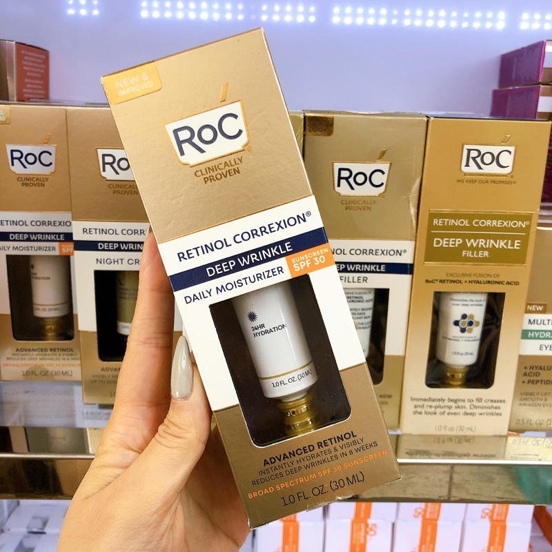 Kem dưỡng Roc Retinol Correxion Deep Wrinkle Daily Moisturizer SPF 30 (30ml)