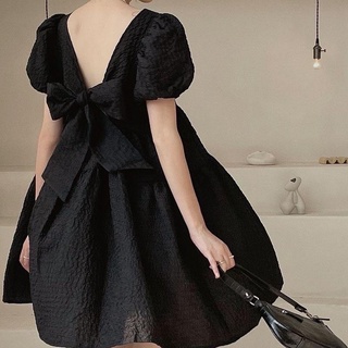 Váy gấm nơ lưng
