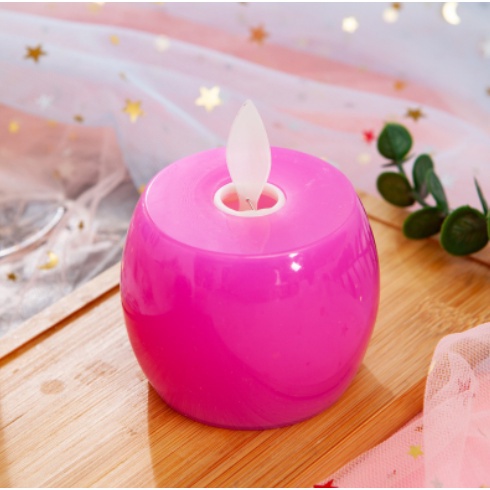 Nến điện tử hình tròn trang trí nhiều màu dễ thương