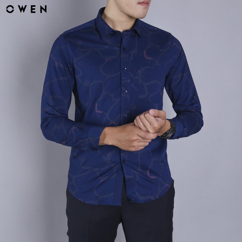 Áo sơ mi nam dài tay Owen dáng Regulafit màu xanh - AR80347D