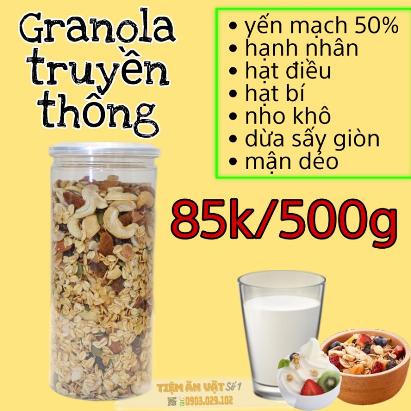 Granola truyền thống ngũ cốc ăn kiêng, ngũ cốc giảm cân dinh dưỡng
