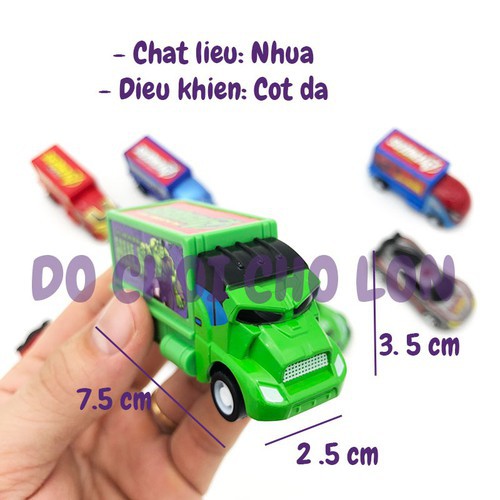 Đồ chơi 8 Xe Hơi & Xe Tải siêu anh hùng bằng nhựa chạy trớn 757-16B - dc27pl