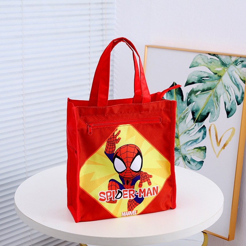 Túi Đựng Hộp Cơm Trưa Bằng Vải Oxford Chống Nước Có Khóa Kéo Họa Tiết Hoạt Hình Sáng Tạo