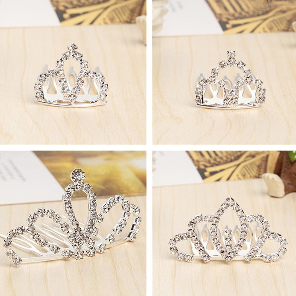 Kẹp tóc hình vương miện đính đá xinh xắn dành cho bé gái