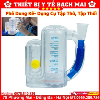 Dụng cụ tập thở, bình tập thở, phế dung kế, bình tập thổi đo chức năng thông phổi