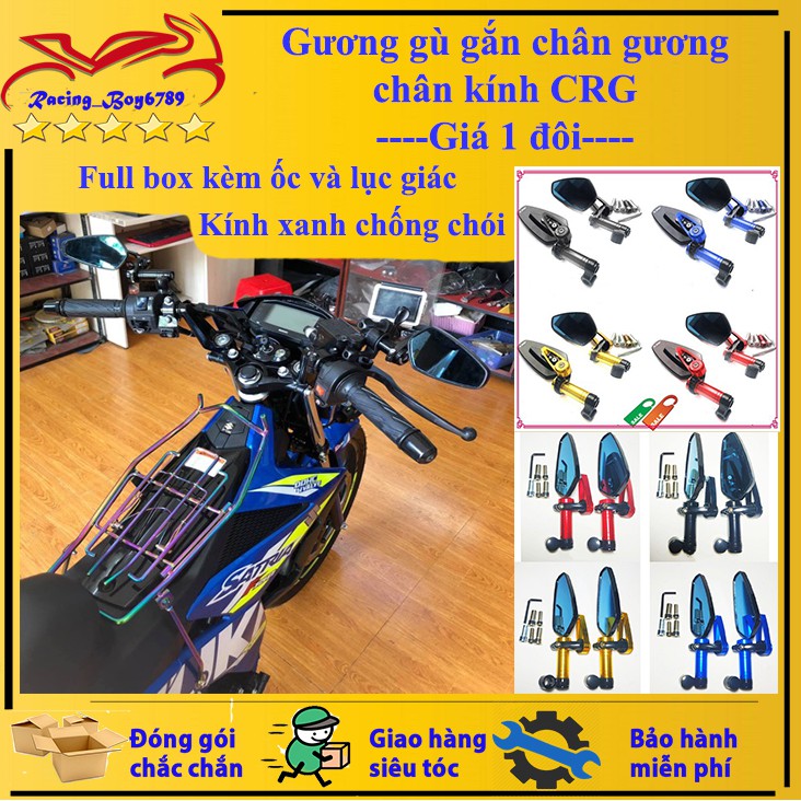 1 ĐÔI_Gương gù lắp chân gương CRG Full box ốc kèm lục giác