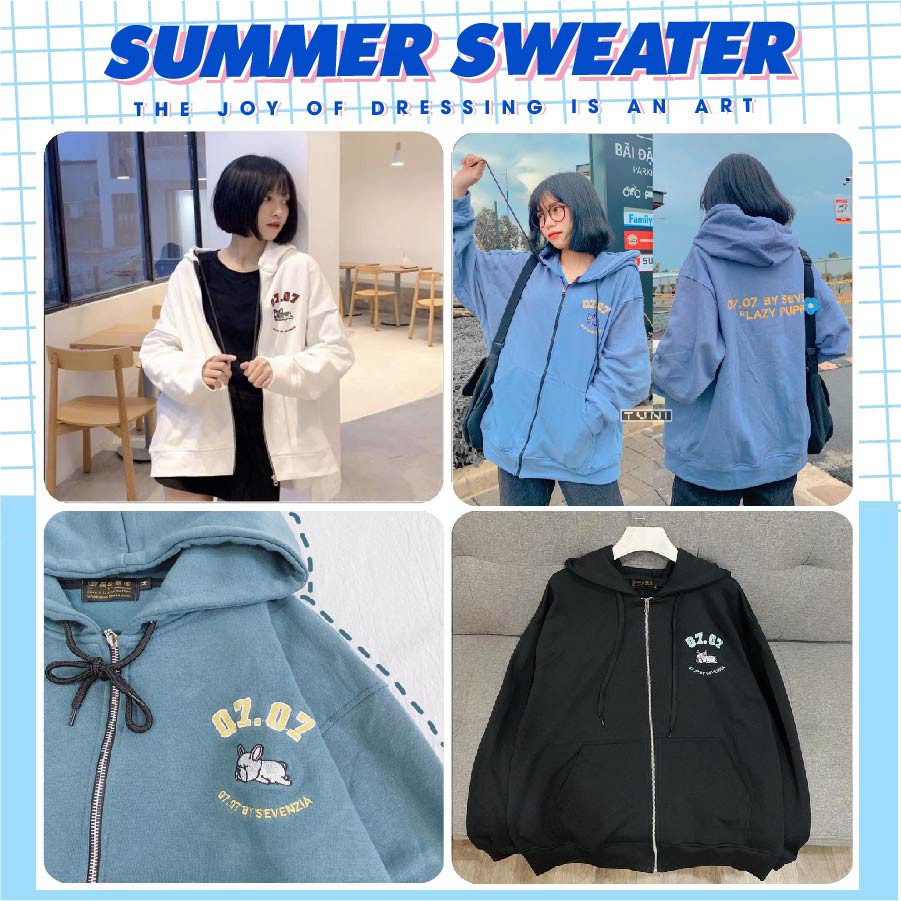 Áo khoác hoodie in chữ PUPPY 0707 form rộng unisex, nỉ dày dặn trẻ trung dành cho nam nữ ulzzang sweater