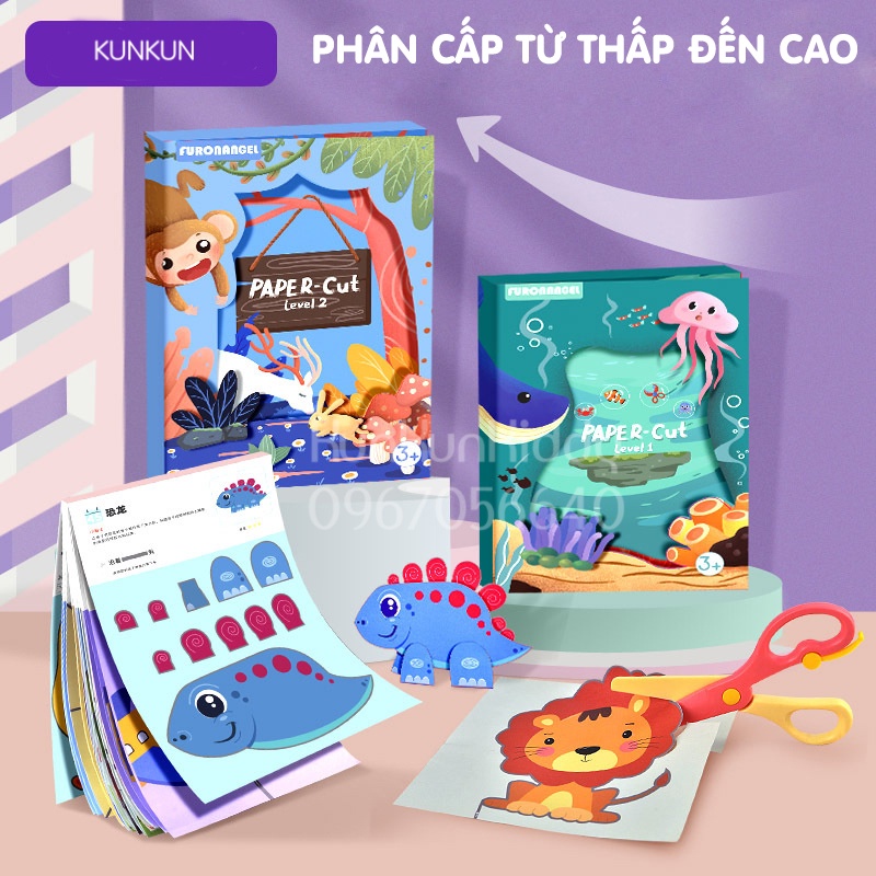 BỘ CẮT GIẤY THỦ CÔNG PHÂN CẤP CHO BÉ