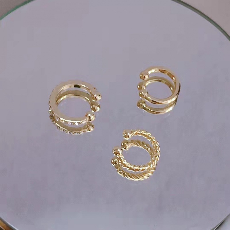 Khuyên tai dạng kẹp đơn giản phong cách Hồng Kông cổ điển