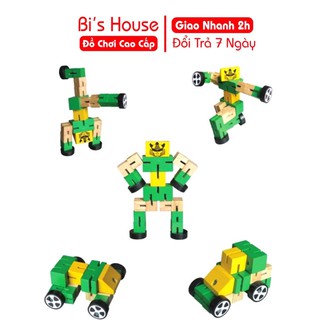 Robo luồn thun bằng gỗ- đồ chơi thông minh kích thích khả năng sáng tạo - đồ chơi trí tuệ Bi House