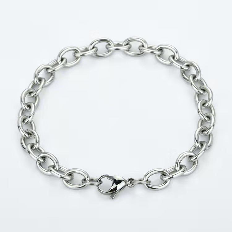 Vòng Tay Lắc Tay Nam Nữ Xích Tròn Thép Titan Không Gỉ B07