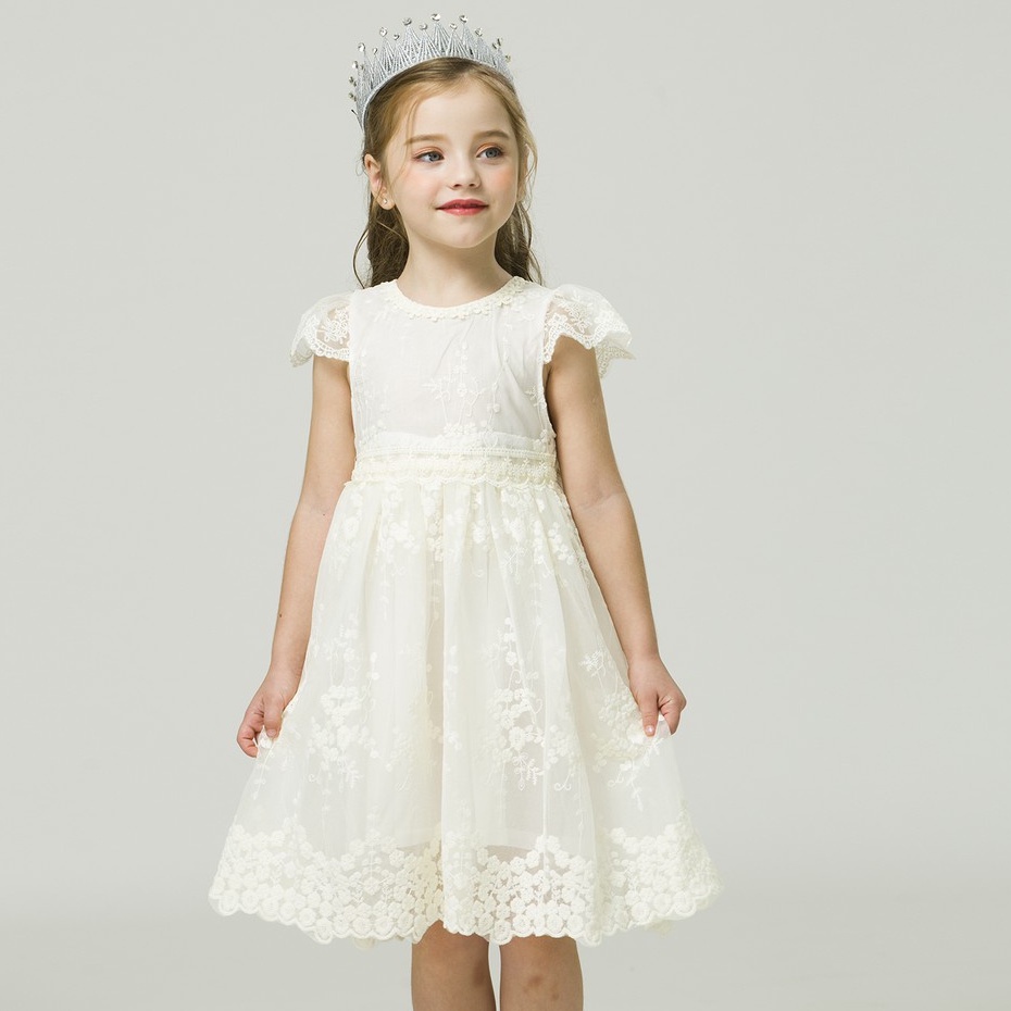 Đầm Công Chúa Vải Tuyn Phối Ren Dành Cho Bé Gái Dự Tiệc Sinh Nhật