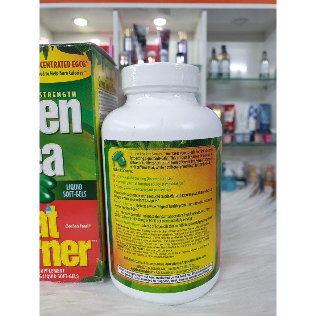 Viên uống hỗ trợ giảm cân trà xanh Green Tea Fat Burner 400mg 200 viên của Mỹ