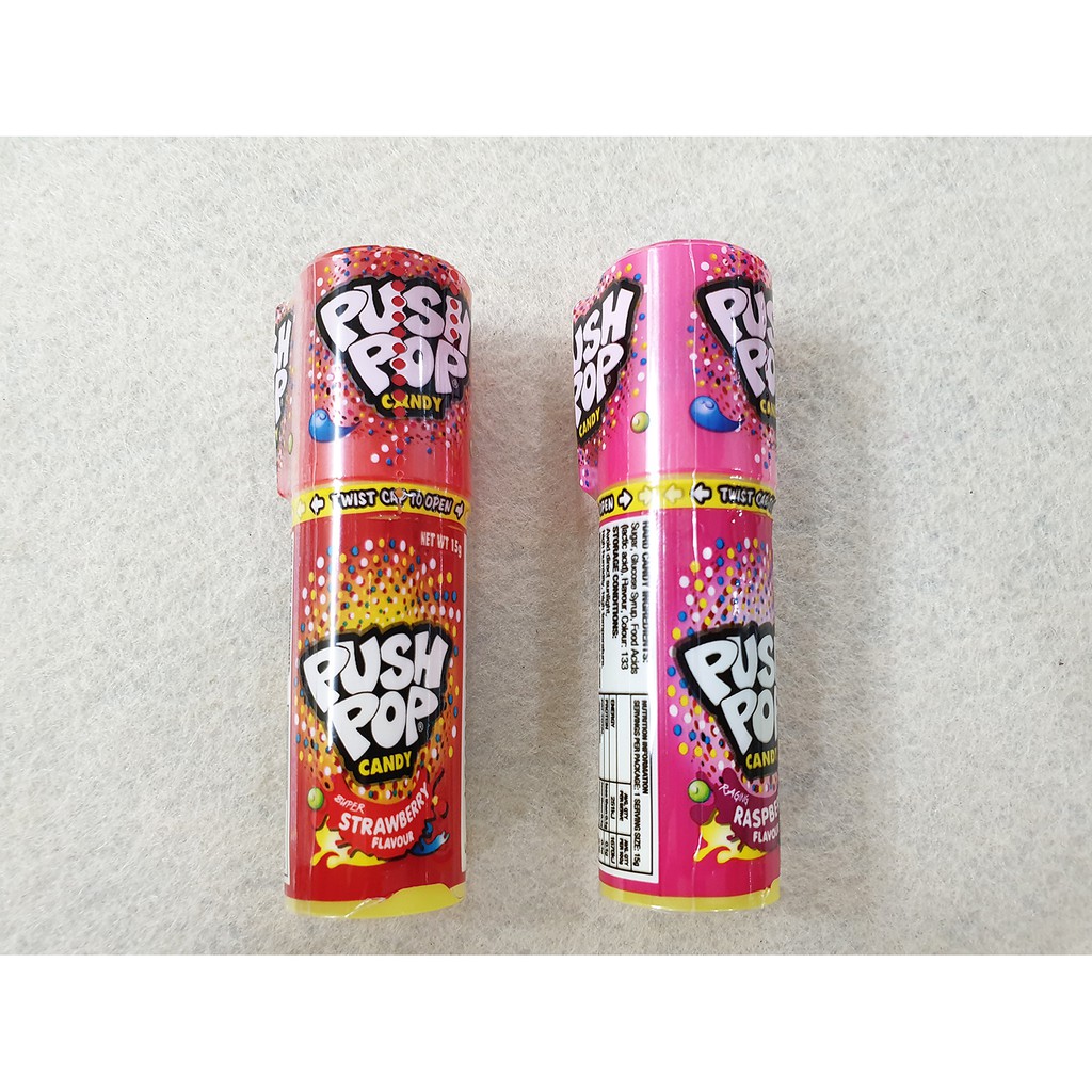 [Sale] Combo 2 cái Kẹo Son Push Pop Candy hương vị Mâm Xôi, vị Cola loại 15g ( Mẫu mới - Nội địa USA- Mỹ