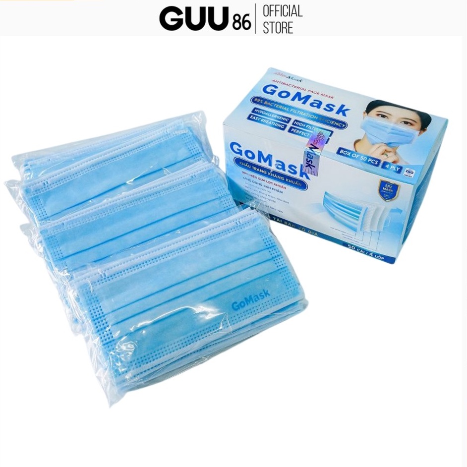 [COMBO 10] Khẩu trang y tế 4 lớp kháng khuẩn, không xù lông, chống giọt bắn
