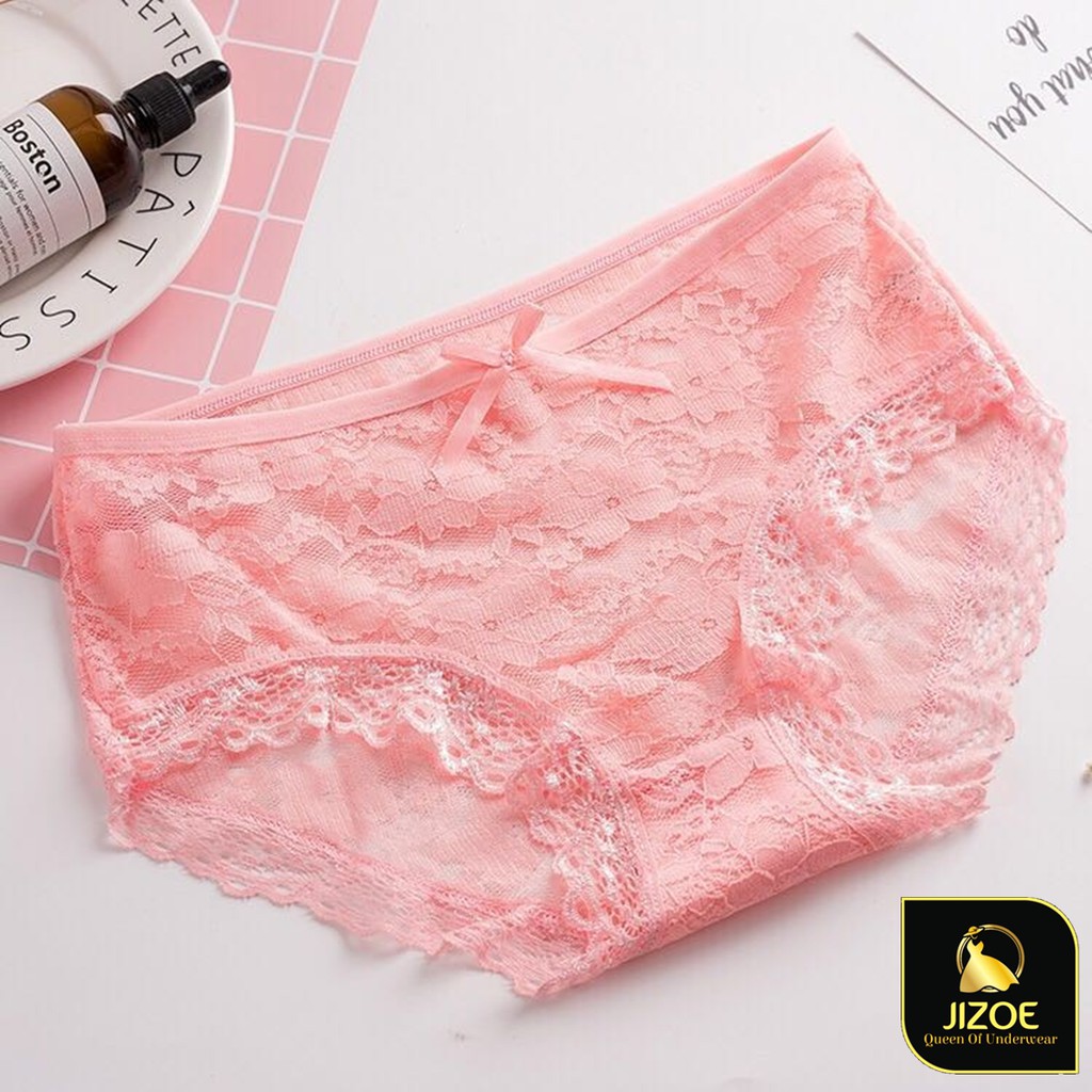 Quần lót nữ cotton phối viền ren cao cấp kháng khuẩn Nhật QLT25