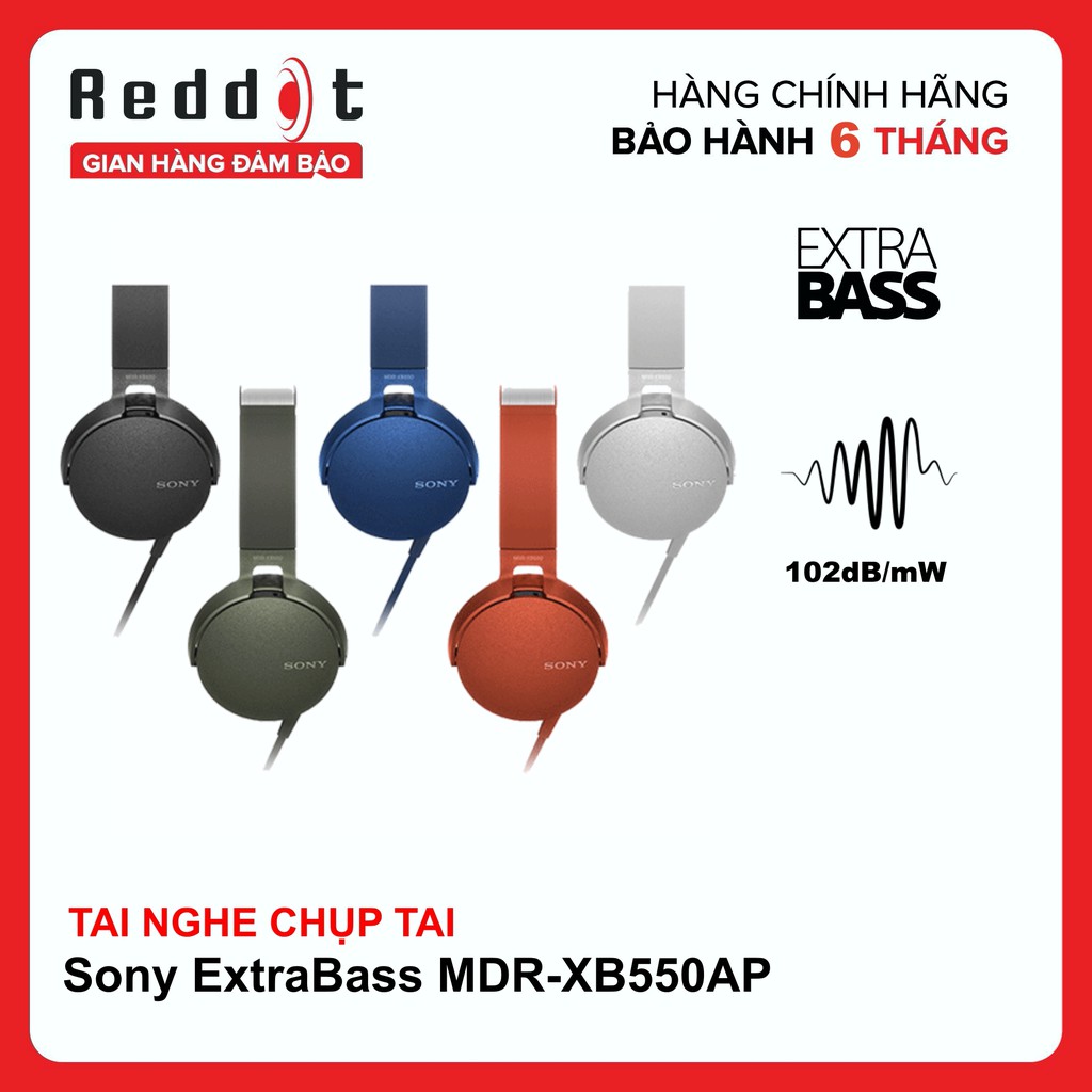 Tai Nghe Chụp Tai Sony ExtraBass MDR-XB550AP - Hàng Chính Hãng