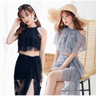 Set bikini 3 chi tiết 4 màu ren