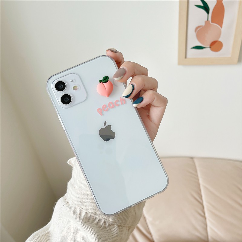 Ốp lưng iphone trong cạnh hình vuông bơ đào 6plus/6/6splus/7/7plus/8/8plus/x/xr/xs/11/12/pro/max/plus/promax-Awifi B3-13 | BigBuy360 - bigbuy360.vn