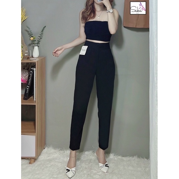 Quần tây công sở nữ lưng cao 2 nút ôm bụng thon gọn