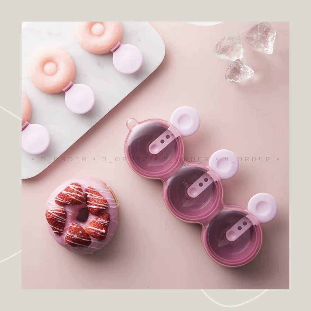 Khay làm kem silicone thực phẩm hình bánh donut