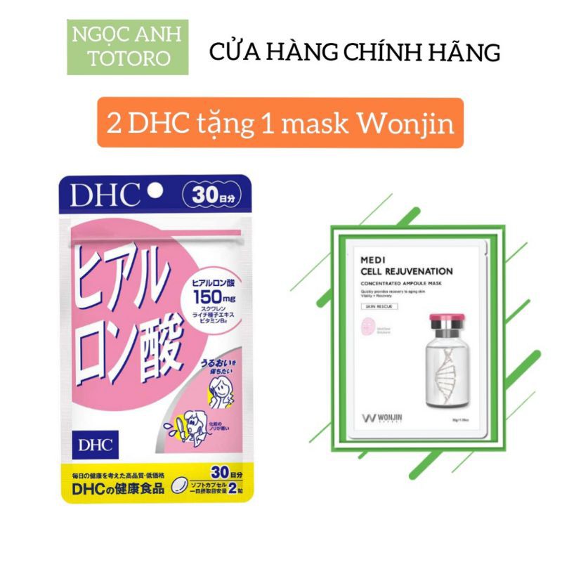 Viên uống cấp nước DHC Hyaluronic Acid tặng mặt nạ Wonjin