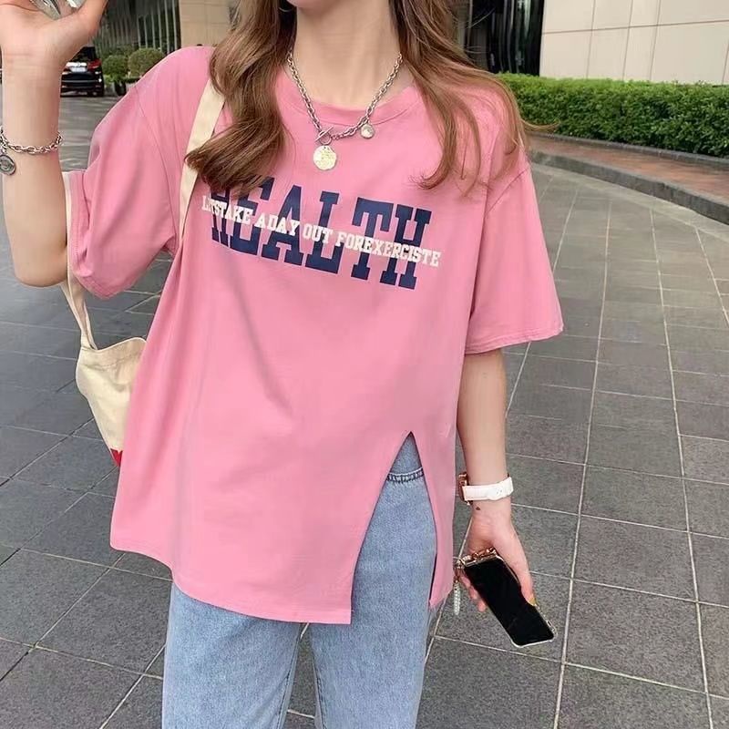 AMOI Áo Thun Tay Ngắn Dáng Rộng Plus Size Thời Trang Cho Nữ