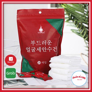 Combo 2 gói 20 viên khăn giấy nén cao cấp size to 24x30cm tiện dụng buôn rẻ01154