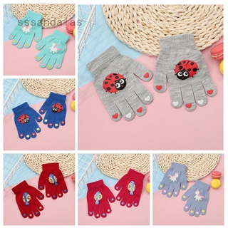 Găng Tay Len Giữ Ấm Hình Ngựa Một Sừng Dễ Thương Cho Bé