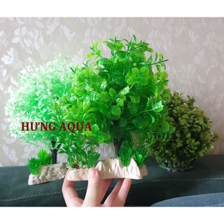 Cây nhựa trang trí bể cá, cây nhựa trang trí, cây giả bể cá loại to cao 20cm (chat chọn mẫu)
