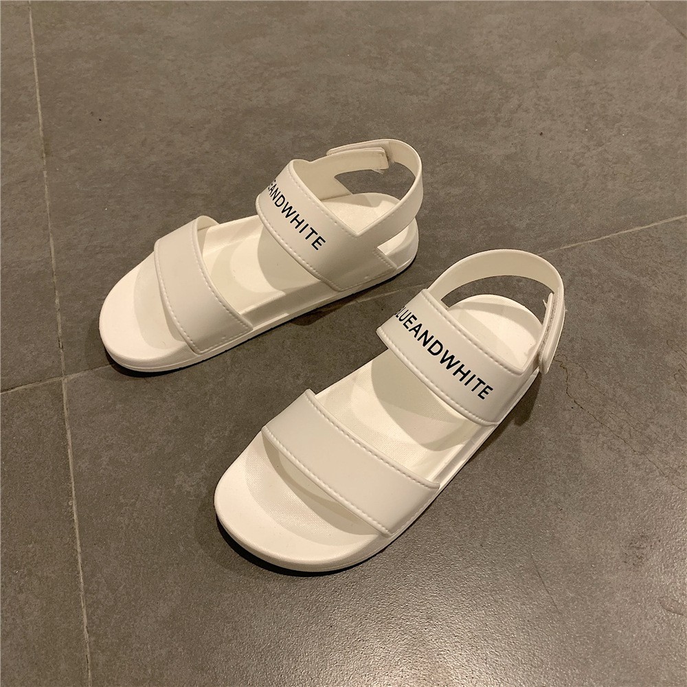 Giày Sandal nữ giayBOM quai ngang khóa dán đế cao 3 cm S01