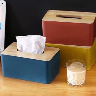 Hộp đựng giấy ăn nắp gỗ sang chảnh