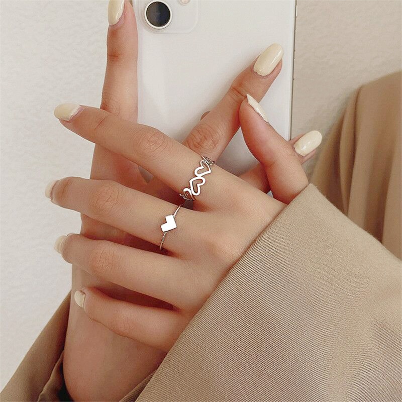 Nhẫn Hở Hình Trái Tim Thời Trang Dành Cho Nữ