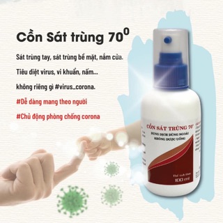 Sỉ 1 thùng cồn 70 độ- Chai 100ml dạng xịt bỏ túi tiện lợi