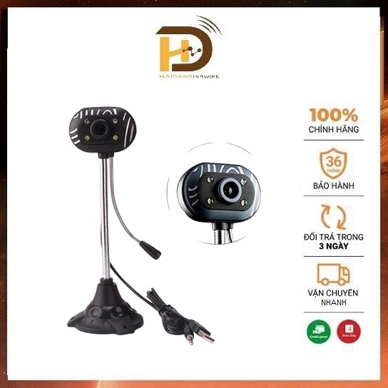 Webcam cao cổ kèm míc cắm cổng USB có đèn trợ sáng dùng cho học Online