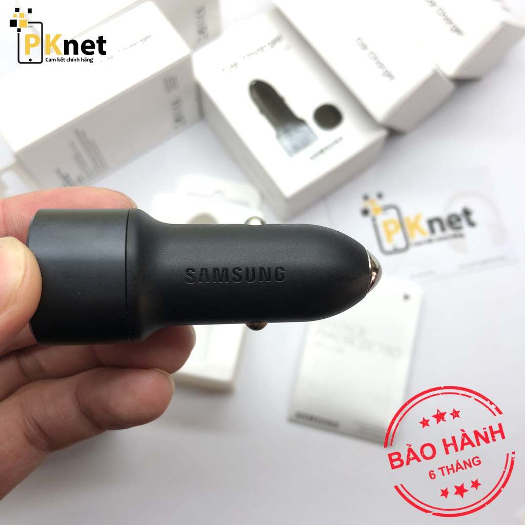 Tẩu sạc nhanh ô Tô Samsung, 2 cổng sạc, hỗ trợ sạc nhanh 15w, hàng chính hãng, fullbox, nguyên seal